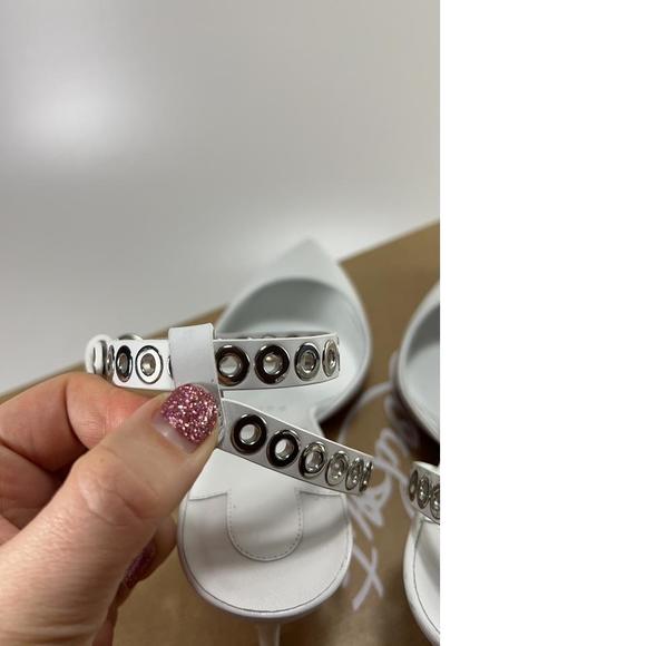 Pumpaclou 70mm Grommet Studded Ankle Strap Heels Pumps E319 - Picture 5 of 12